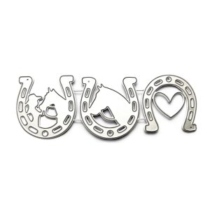 แม่พิมพ์โลหะรูปม้าแบบทำเหล็กคาร์บอนพิมพ์นูนสำหรับงานฝีมือแม่แบบที่ตัดลายกระดาษโลหะรูปม้าแบบทำมือ