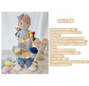 Boy Doll Diaper Cake baby Shower Gift hamper newborn present 100days great gift