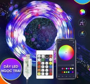 Led Dây Ngọc Trai 10M Đổi Màu Chạy Đuổi Chống Nước 5V Dùng USB