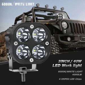3inch 4Eyes LED Work Light RGB LED Driving Light Fog Light 12V 24V Motorcycle Headlights