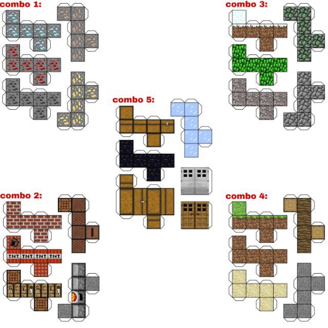 5 Combo Mô hình giấy block(khối) Minecraft | Lazada.vn
