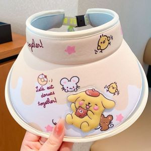 Sanrio kanak-kanak kartun sunhat Kuromi/Cinnamoroll/Pom Pom Purin/melody musim panas gadis perlindungan matahari ultraviolet cahaya matahari kosong