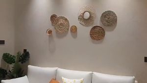 DewyBabe Boho Wall Decor Set Handmade Rattan Seagrass Woven Hanging Rustic Living Room Bedroom