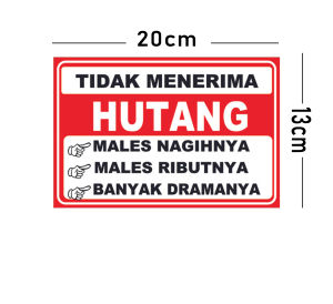 stiker dilarang hutang anti air stiker di larang bon