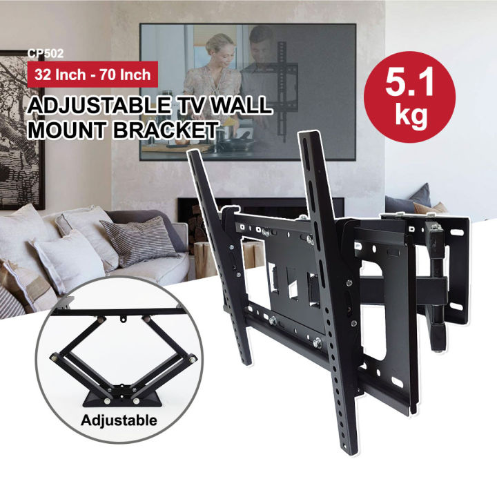 Universal TV Bracket 32"-70" Full Motion Adjustable Double Arm Swivel ...