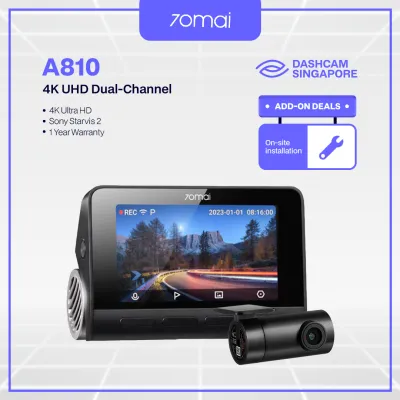 [SG Ready Stock] 70mai Flagship A810 - 4K Ultra HD Dual-Channel Dashcam - 4G Monitoring - Installation Available