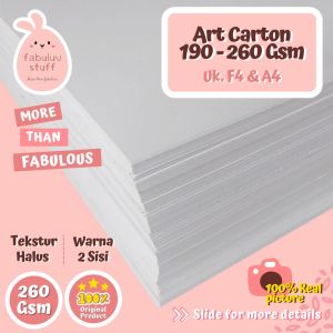 (ISI 10) Karton Art Carton 190 210 230 260 GSM F4 A4 Kertas Art Paper