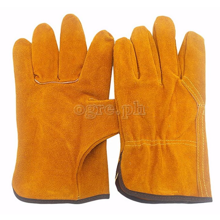 Split Leather Protective Safety Gloves (1 Pair)