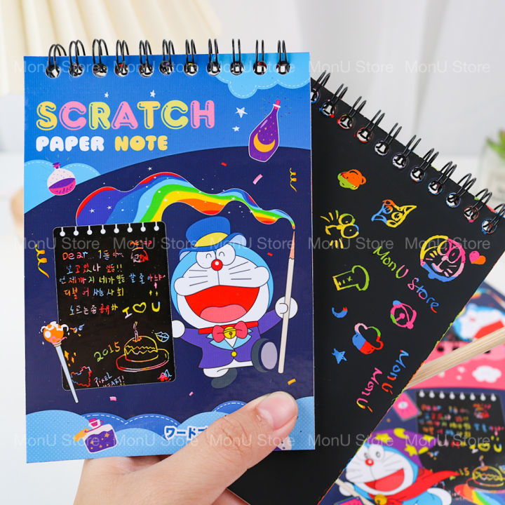 Doraemon Note Sổ vẽ ma thuật Doraemon cầu vồng Scratch Note A6 dễ thương cute TooYoo ...