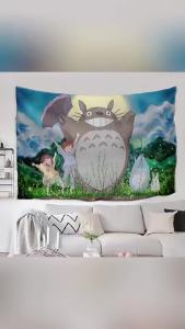 ผ้าแขวนอนิเมะสไตล์ญี่ปุ่นโทโทโร่ ins ผ้าพื้นหลัง คอลเลกชันอนิเมชั่นมิยาซากิ ฮายาโอะ ผ้าแขวนตกแต่งข้างเตียงในหอพัก