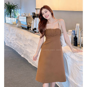 Violet Dress - เดรสสายเดี่ยว กระโปรงบาน เดรสสายเดี่ยวกระโปรงยาว ชุดออกงาน ชุดเพื่อนเจ้าสาว MT.STDO