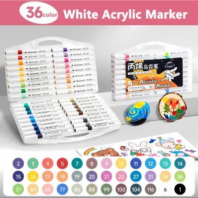 Brush-Tip Acrylic Marker Pen Set Colored Pens Coloring Pen Highlighter Pen Color Marker Set Art Supplies DIY Painting Coloring Materials Set