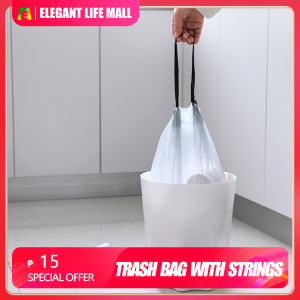 15 pieces Per Roll Thickened Trash Bag with Strings Garbage Bag with Handle Biodegradable Drawstring Rubbish Bag