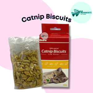 Bioline Catnip Biscuits Cod Salmon Treats for Cats 80g