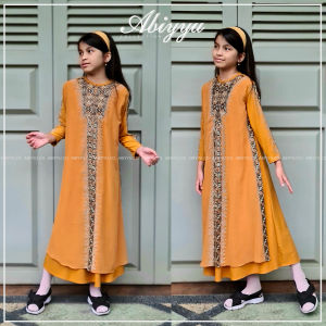 Abiyyuco TA8015A | Gamis Abaya Turki Anak Turkey Remaja Ready untuk usia 4 sampai 13 tahun Bahan Jersey mix Ceruty