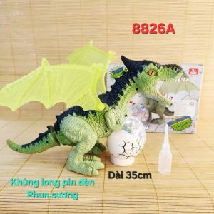 Khủng Long Pin Ôm Trứng Phun Sương Cánh Đèn 8826A - Đồ chơi trẻ em Kids toys