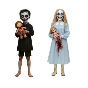 กรอบเสาสนามหญ้าโลหะแนวกอทิกสำหรับฮาโลวีนตกแต่งกลางแจ้งทนทานต่อสภาพอากาศสำหรับลูกบอลบ้านผีสิง