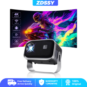 [Chân đế có thể điều chỉnh 360°] Máy chiếu LED di động ZDSSY Máy chiếu lấy nét điện tử & Keystone tự động 1080P FHD Máy chiếu ngoài trời với Android 11.0 5G WiFi và Bluetooth 200ANSI Lumens Máy chiếu mini rạp chiếu phim tại nhà Mẫu A10 mới nhất