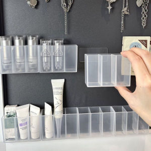 [Energetic] กล่องใส่เครื่องประดับแบบติดผนัง3ช่องกล่องใส่ของจุกจิกแบบมีกาวในตัวกล่องเก็บดินสอเขียนคิ้วลิปสติกเคลือบริมฝีปาก