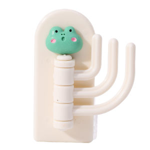 Creative Cartoon Three-Hook Hook Rotatable Multi-functional Family Dormitory Free Punching Strong Sticky Hook Wall Door Key Hook