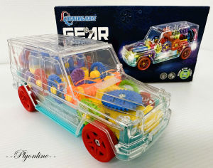 Toy - Transparent Gear Off-Road Vehicle Car🌟Cool Light 🌟Music 🌟Bump n go Action Gift for Children Ages 3+ (CK53064)
