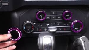 mv1 JeCar Aluminum Alloy Car Air Condition Knob Audio Switch Button Decoration Ring Cover for Ford Bronco 2021 UP Accessories 4T9N1