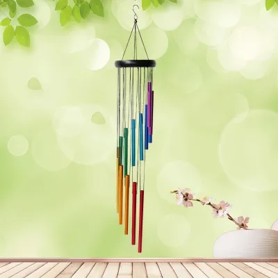 Wind Chime 27 Tubes Rust-Proof Solid Wood Bells Outdoor Yard Garden Home Ornament Oversized Hanging Decoration