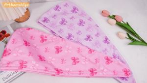 Microfiber Hair Towel Wrap for Kids 2 Pack Quick Drying Hair Towels with Button Hair Turbans for Wet Hair Absorbent Quick Dry Wraps Head Towel Wrap for Women and Girls Pink Blue Strawberry