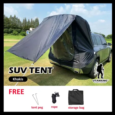 Car Tent Waterproof Camping Awning Tents Tarp UV Sun Rear Trunk Shelter Canopy Tailgate Extension Khemah Kereta Van