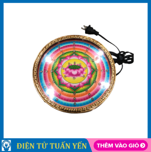 Đèn hào quang led họa tiết hoa sen thờ cúng nhiều kích thước (15cm-18cm-22cm-25cm-30cm-40cm)