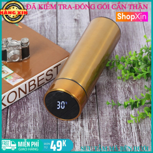 Bình giữ nhiệt hiển thị nhiệt độ inox 304 có báo nhiệt độ giữ nhiệt 2 lớp inox đựng nước nóng lạnh cao cấp