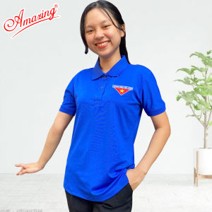 Áo thun Amazing Đoàn Thanh Niên Việt Nam cho nữ vải thun polo co giãn thêu logo cờ đỏ sao vàng bigsize 80kg