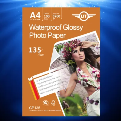 Glossy Photo Paper A4 Size 100Sheets 135g / 160g / 180g 100s Waterproof 135gsm / 160gsm / 180gsm (Each Pack 100 Sheets) I JIMAT