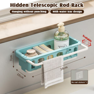 Kitchen Sink Sponge Storage Rack Towel Soap Brush Storage Rack Drainage Rack Wall Mounted Shelf Multi-functional Rack