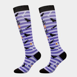 Calf Socks Elasticity Halloween Socks Comfort Breathability Winter Everyday Wear Light and Thin