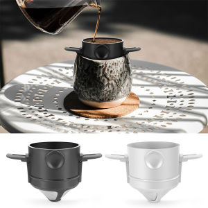 Filter Penyaring Kopi Portable Cone V60 Coffee Dripper Hitam - Penyaring Kopi Pekat Tanpa Ampas Stainless Steel