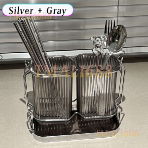 [✅Sg Ready Stock]  Cutlery Organizer Utensils Holder Fork Spoon Knife Storage Drainer Chopsticks Tableware Household Kitchen