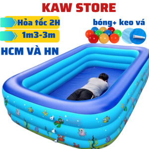 [Tặng Bóng Nhựa+ Bộ Keo Vá] Bể phao bơi cho bé 3 tầng Hồ bơi trẻ em khổng lồ thành cao đế chống trượt phao bơi cho bé an toàn bồn tắm 1m2 1m3 1m5 1m8 2m1 bể bơi to khổng lồ người lớn phao tắm em bé Hồ bơi cho bé