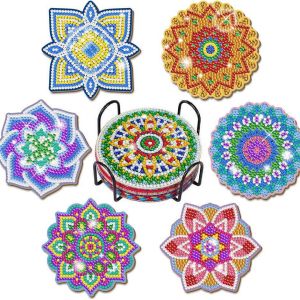 PhotoCustom Diamond Painting Set Full Diamond Diy Water Diamond Coaster Cushion Insulation Cushion Cushion Handmade Crafts Coaster Home Decoration Gift Personalized Gift