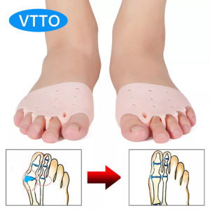 VTTO 1Pair Silicone Foot Pads Toe Separator Cushion Pad Pain Relief Shoes Insoles Finger Toe Hallux Valgus Corrector Gel Pads Foot Care
