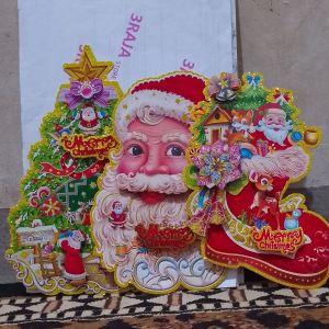 STIKER NATAL TEMPEL PINTU JENDELA BISA DIGANTUNG UKURAN BESAR / DEKORASI AKSESORIS NATAL