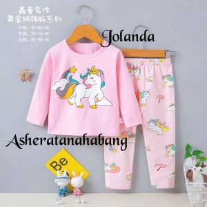 JOLANDA BAJU TIDUR IMPORT ANAK PEREMPUAN CELANA PANJANG TANGAN PANJANG UMUR 1 - 12 TAHUN PIYAMA ANAK PEREMPUAN FREEONGKIR CASH BACK BISA COD