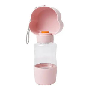 350ML+100ML Pet Water Bottle Portable Outdoor Large Capacity Pet Feeder Travel Food Container