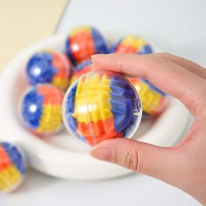 BEIBEI Round Mini Rolling Balls Toys Plastics Transparent Mini Speed Rolling Ball Game Maze Toy Cute Educational Speed Cube Labyrinth Rolling Ball Toys Learning Toy