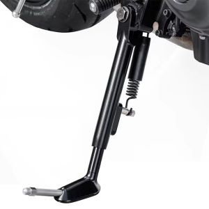 QMSTART Racing Black Motorcycle Adjustable Kickstand Foot Side Stand Support For YAMAHA MT07 MT 07 MT-07 Y-AMT MTN690 2025 2026 BLW-27311-00