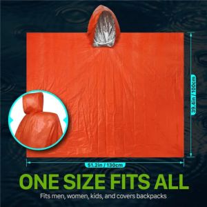 5in1 Outdoor Portable Emergency Raincoat Reusable Thermal Blanket Lightweight Windproof Raincoat Cold Insulation
