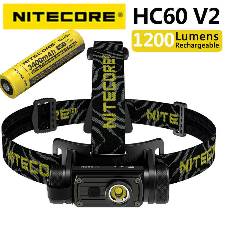 NITECORE HC60 V2 1200 Lumens USB-C Rechargeable Outdoor Headlight With ...