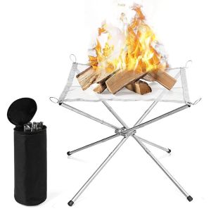 Portable Fire Pit Outdoor Campfire Folding Firewood Stand Camping Picnic Stove