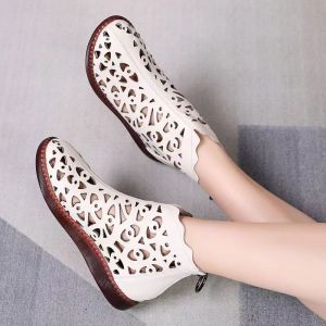 Womens Fashionable Cool Boots with Hollow Holes and High Top Sandals