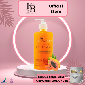 BODY WASH Soft & Smooth DOLPHIN 500 ml Sabun Pepaya Cair Original 100% Sabun Pemutih Badan Bpom Permanen Dolphin Body Wash Papaya 500ml Original